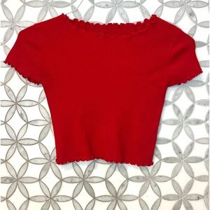 Red ribbed t-shirt from PacSun!